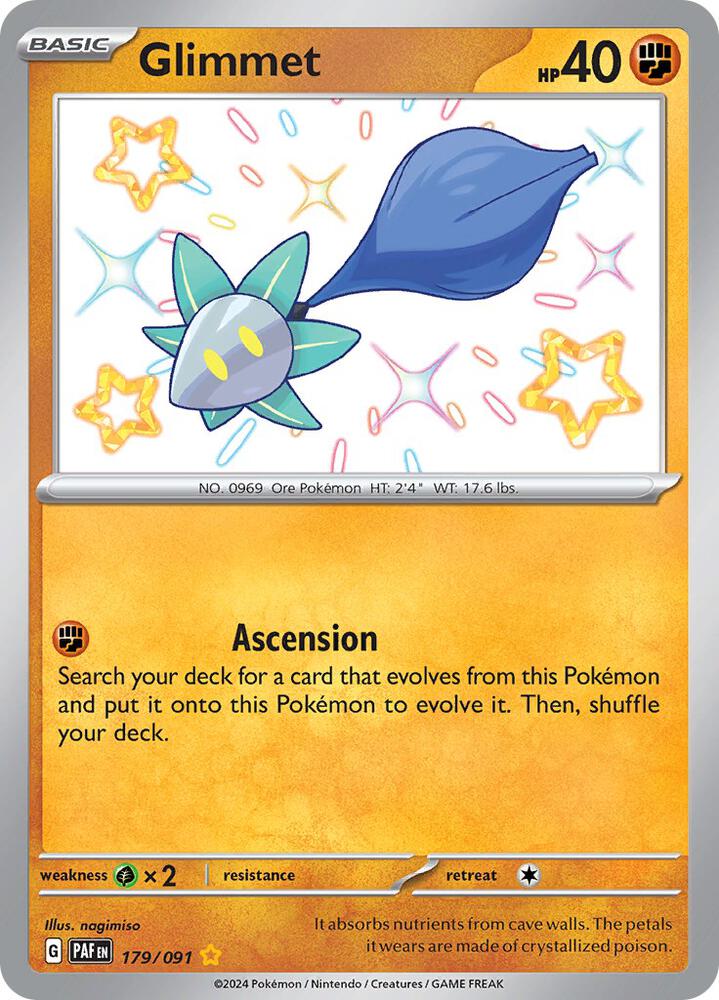 Glimmet 179/091 card from SV: Paldean Fates