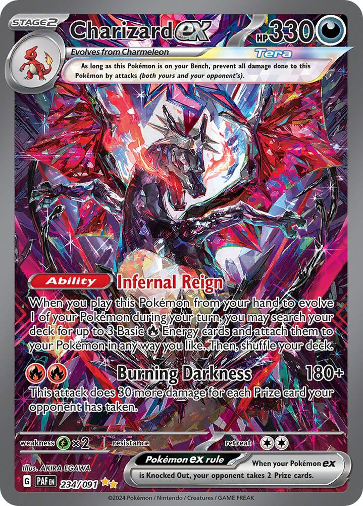 Charizard ex 234/091 card from SV: Paldean Fates