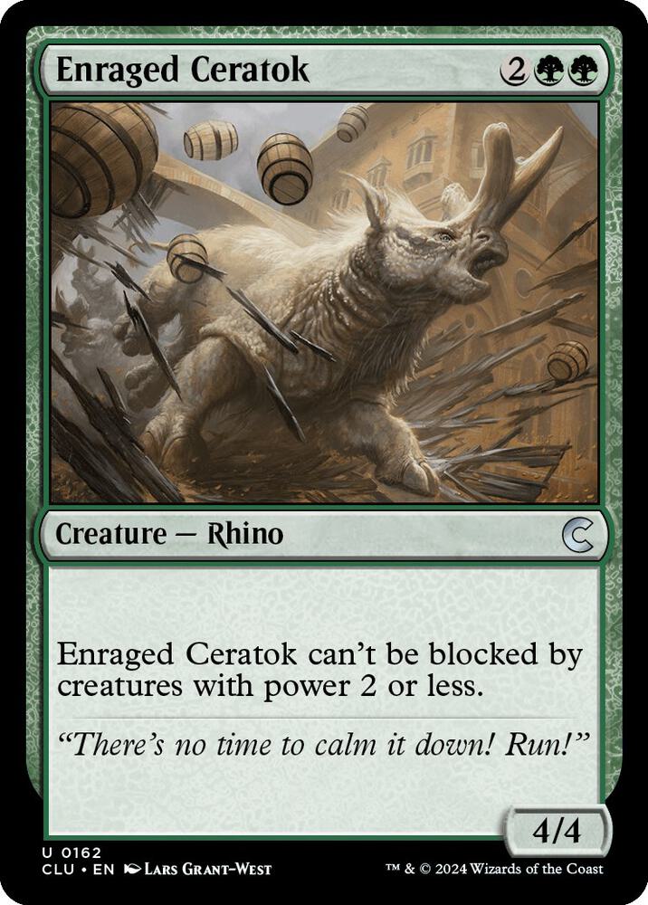 Enraged Ceratok 162 card from Ravnica: Clue Edition