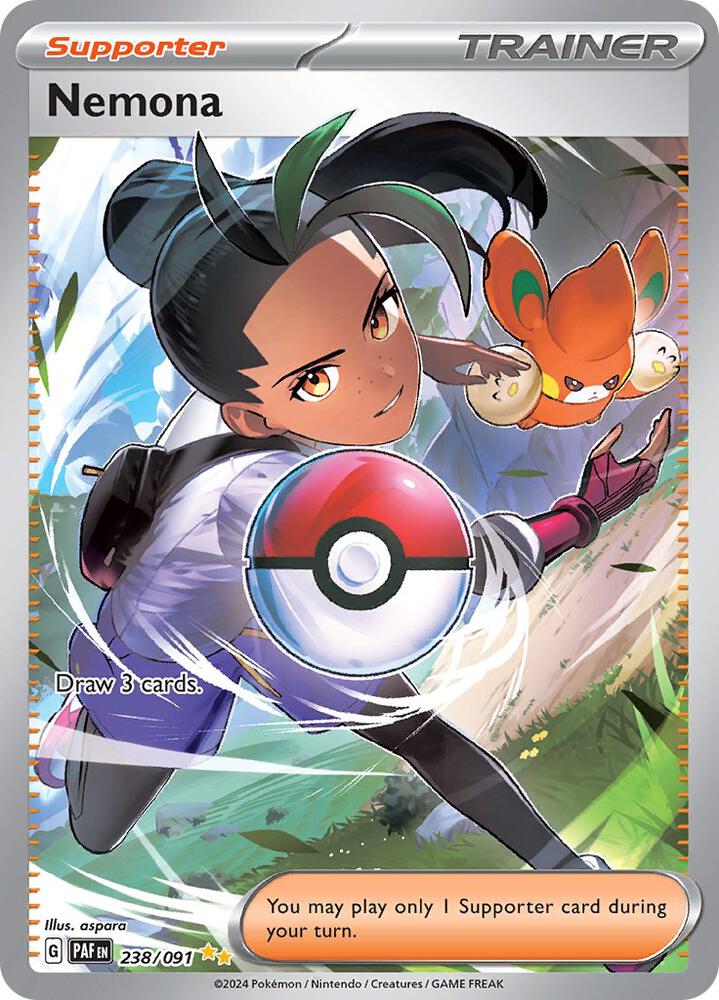 Nemona 238/091 card from SV: Paldean Fates