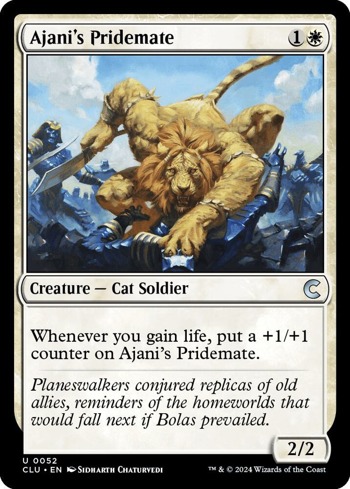 Ajani's Pridemate 52 card from Ravnica: Clue Edition