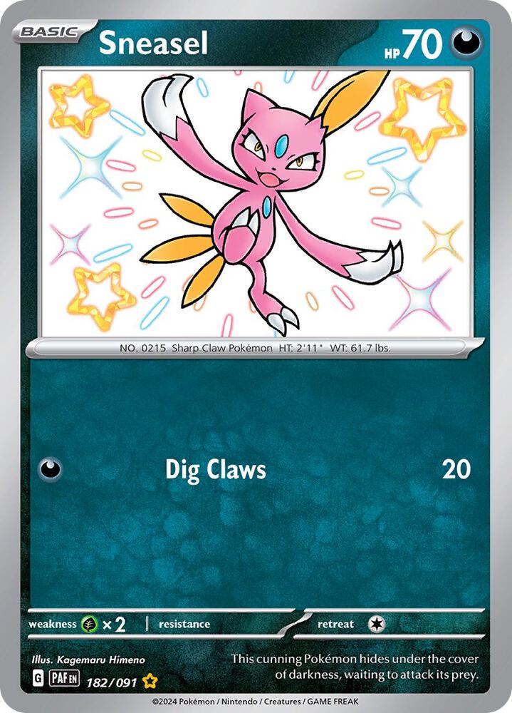 Sneasel 182/091 card from SV: Paldean Fates