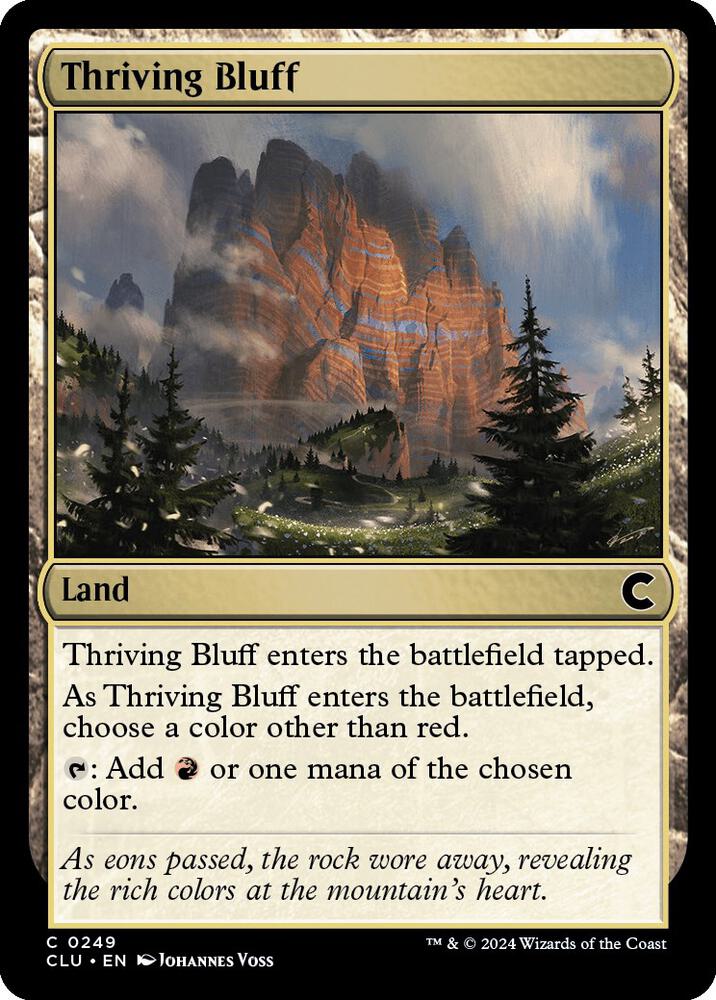 Thriving Bluff 249 card from Ravnica: Clue Edition