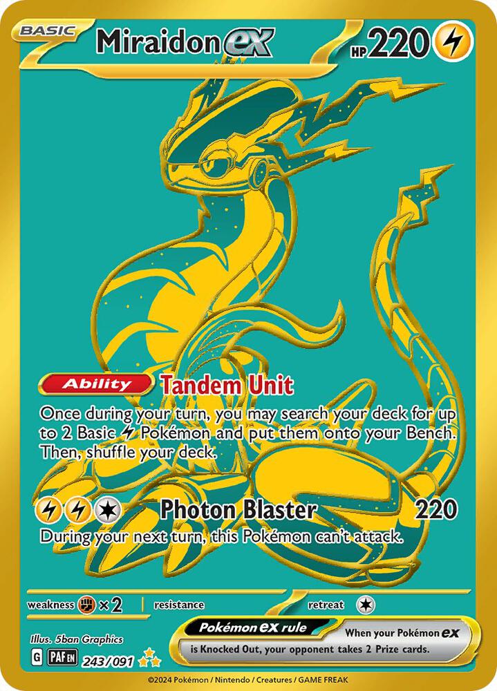 Miraidon ex 243/091 card from SV: Paldean Fates