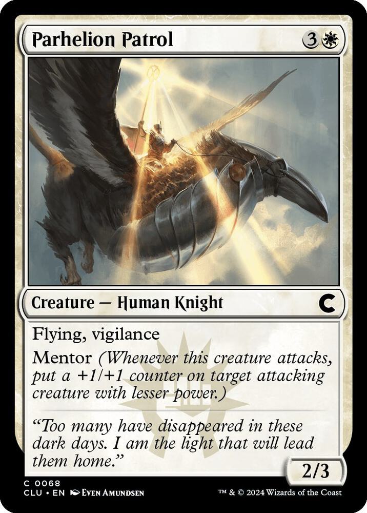 Parhelion Patrol 68 card from Ravnica: Clue Edition