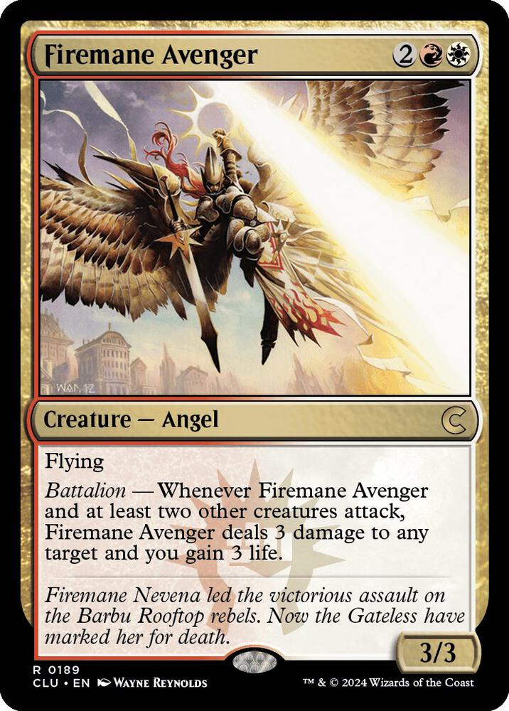 Firemane Avenger 189 card from Ravnica: Clue Edition