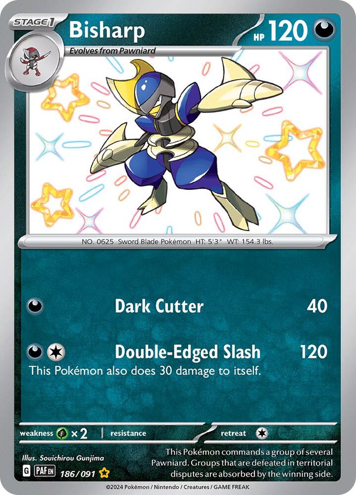 Bisharp 186/091 card from SV: Paldean Fates