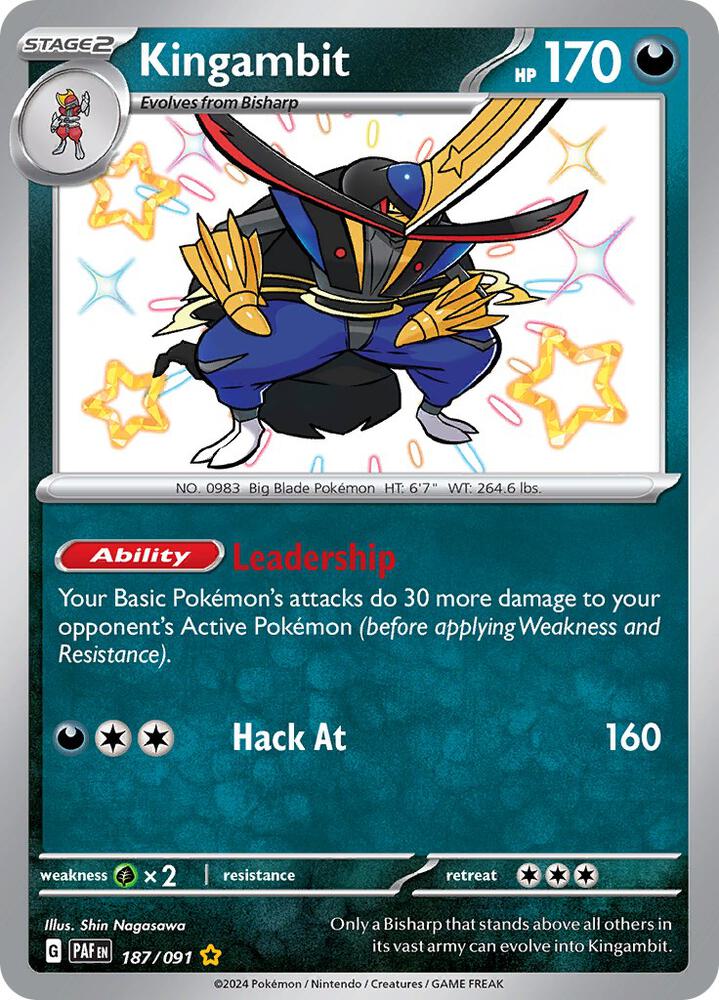Kingambit 187/091 card from SV: Paldean Fates