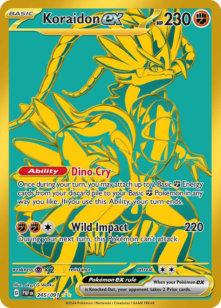 Koraidon ex 245/091 card from SV: Paldean Fates
