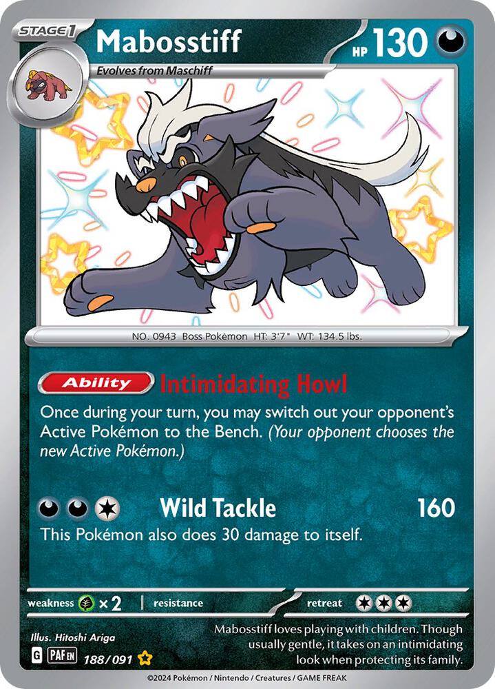 Mabosstiff 188/091 card from SV: Paldean Fates
