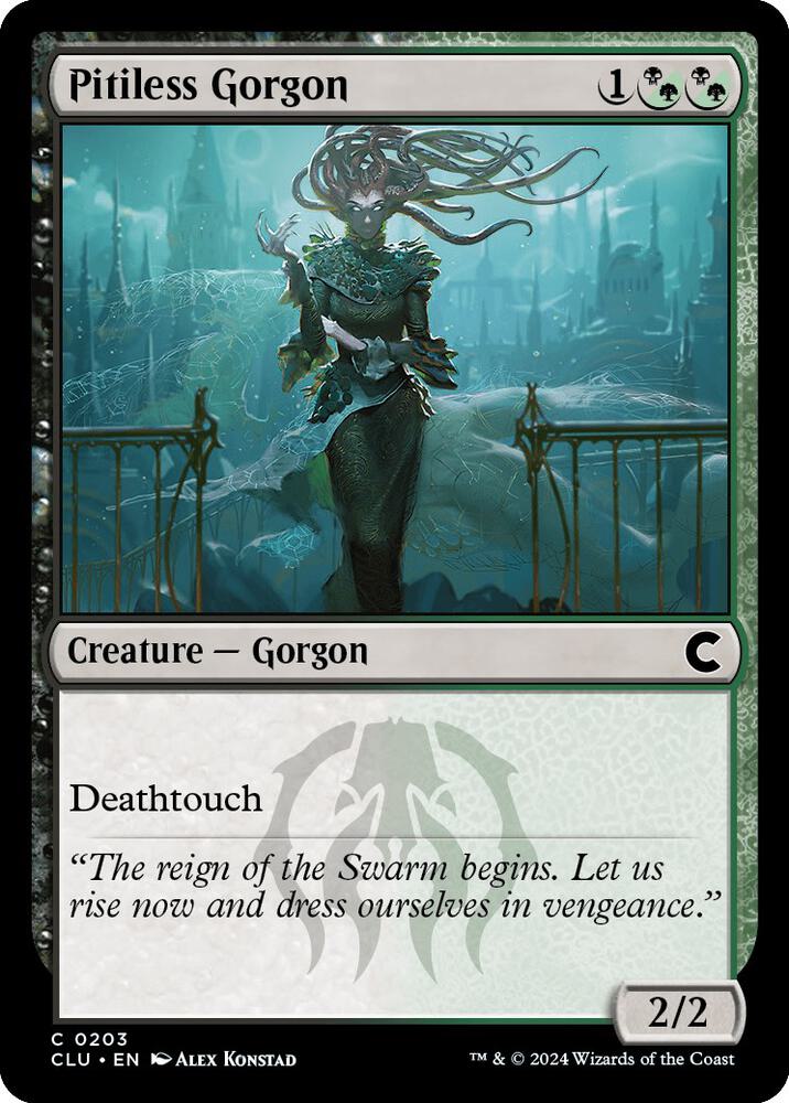 Pitiless Gorgon 203 card from Ravnica: Clue Edition