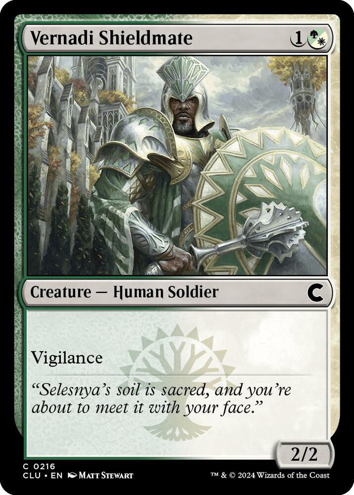 Vernadi Shieldmate 216 card from Ravnica: Clue Edition