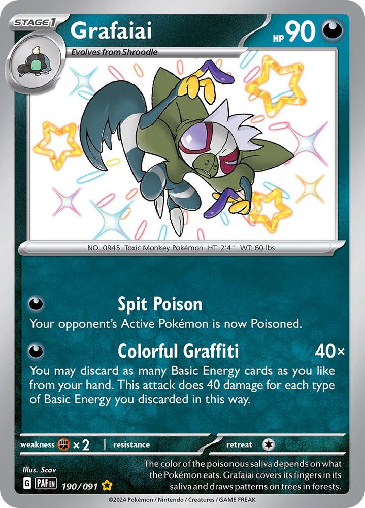 Grafaiai 190/091 card from SV: Paldean Fates