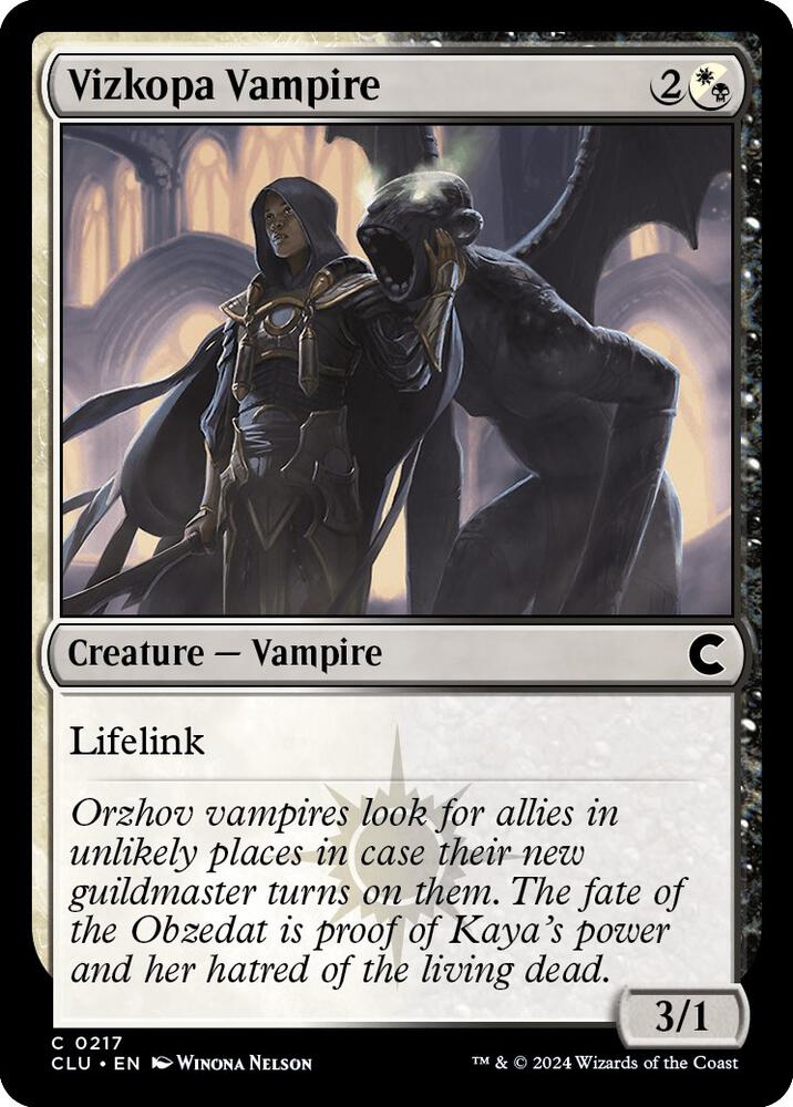 Vizkopa Vampire 217 card from Ravnica: Clue Edition