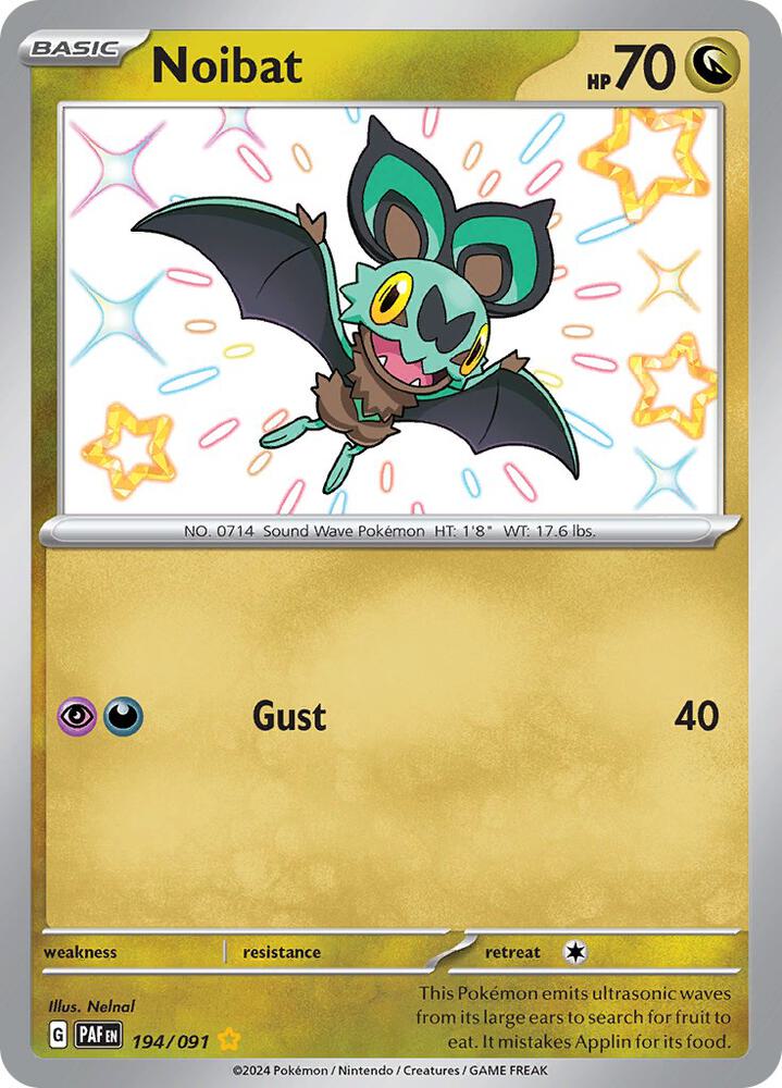 Noibat 194/091 card from SV: Paldean Fates