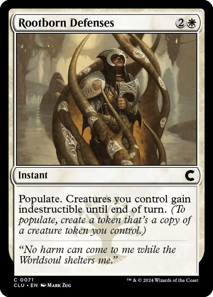Rootborn Defenses 71 card from Ravnica: Clue Edition