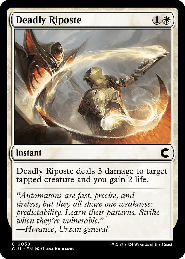 Deadly Riposte 58 card from Ravnica: Clue Edition