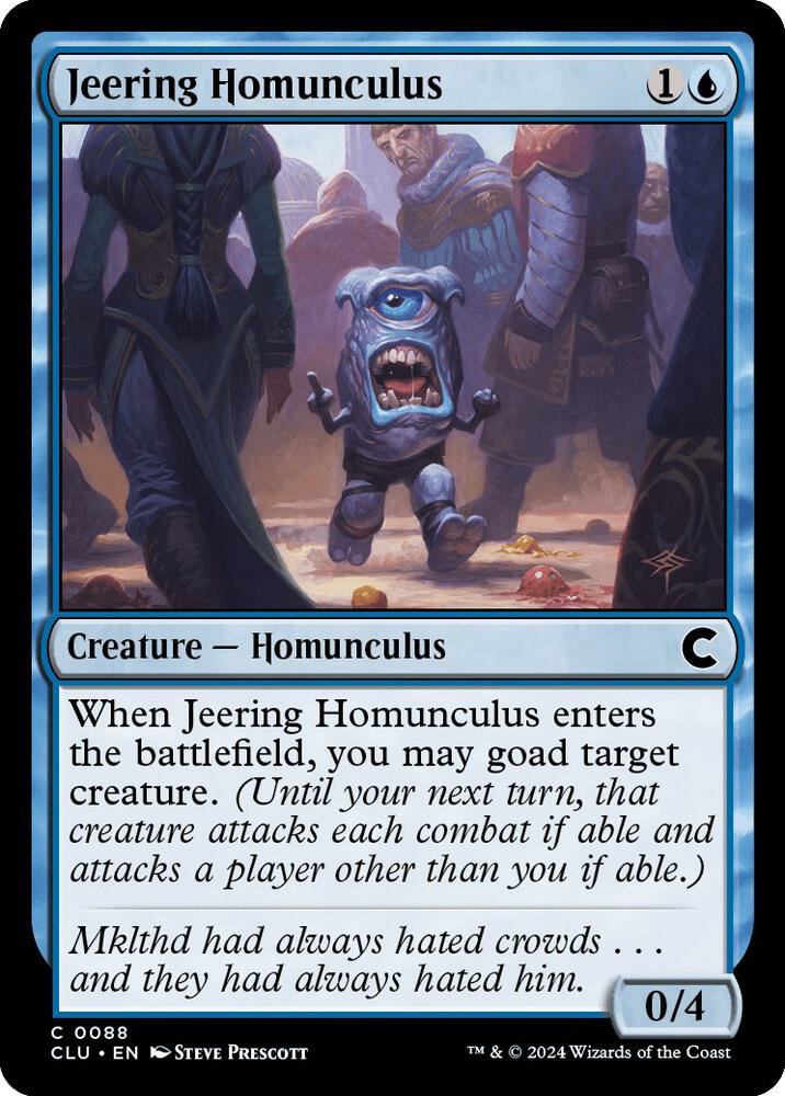 Jeering Homunculus 88 card from Ravnica: Clue Edition