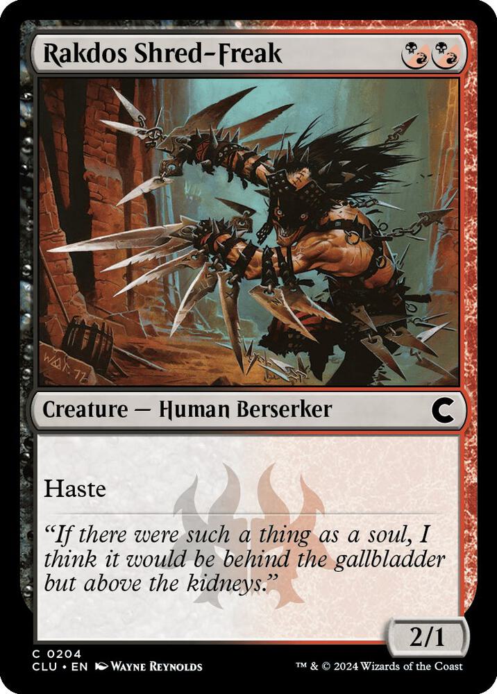 Rakdos Shred-Freak 204 card from Ravnica: Clue Edition