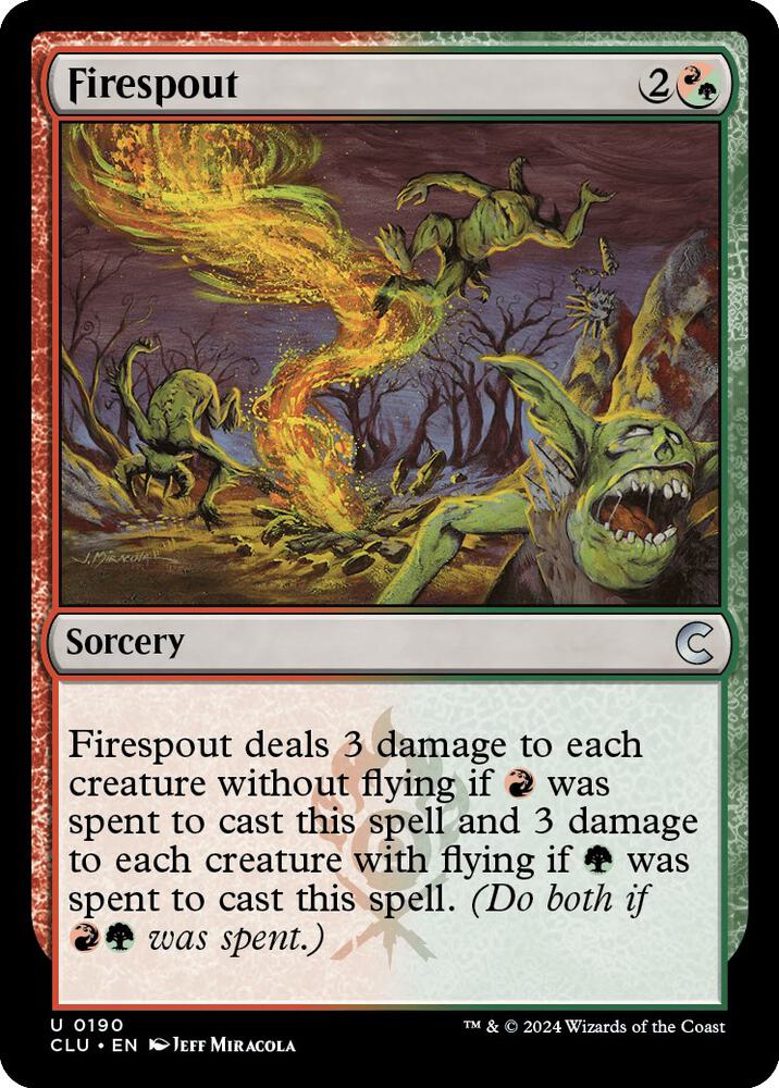 Firespout 190 card from Ravnica: Clue Edition