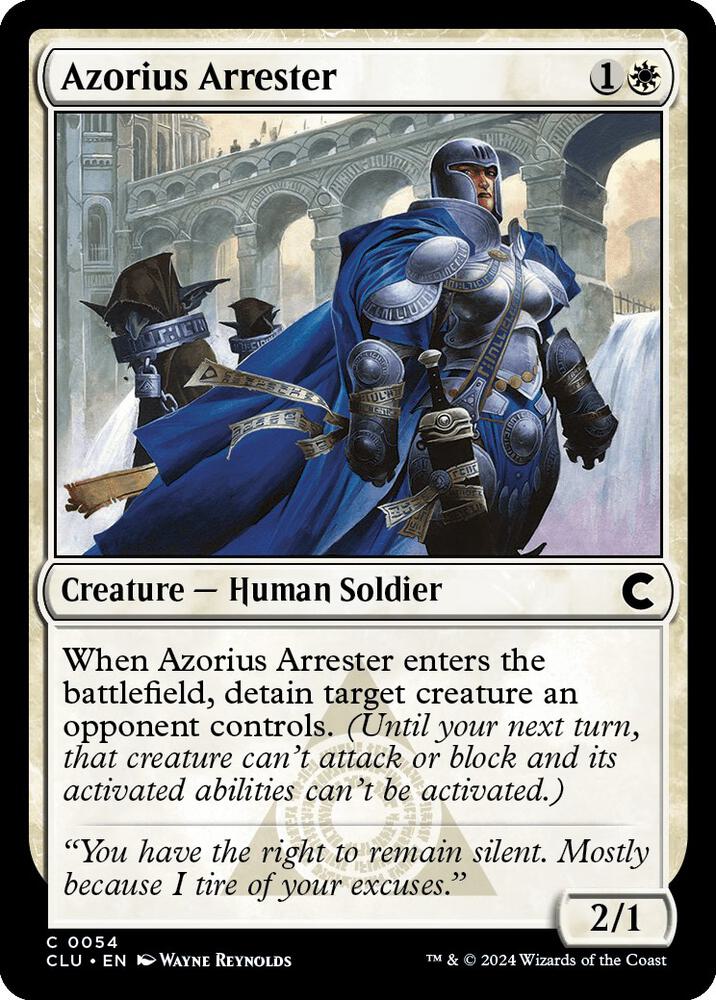 Azorius Arrester 54 card from Ravnica: Clue Edition