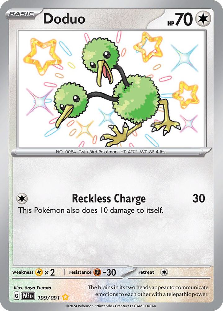 Doduo 199/091 card from SV: Paldean Fates