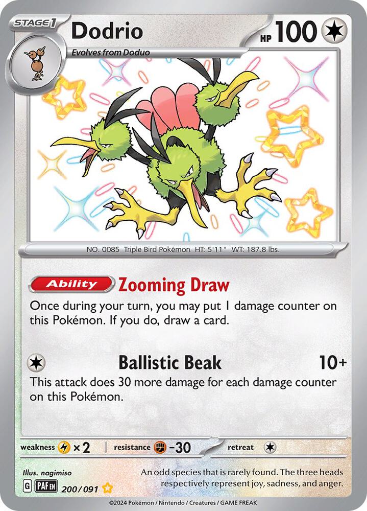 Dodrio 200/091 card from SV: Paldean Fates