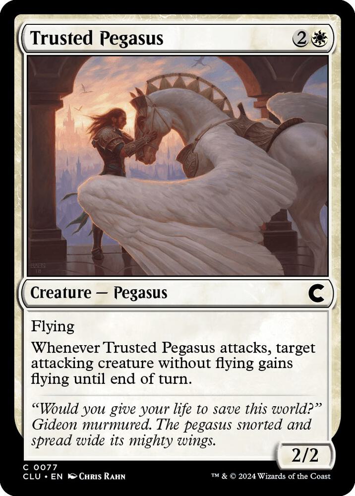 Trusted Pegasus 77 card from Ravnica: Clue Edition