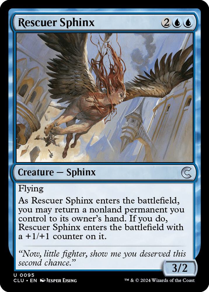 Rescuer Sphinx 95 card from Ravnica: Clue Edition