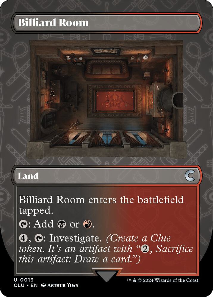 Billiard Room (Borderless) 13 card from Ravnica: Clue Edition