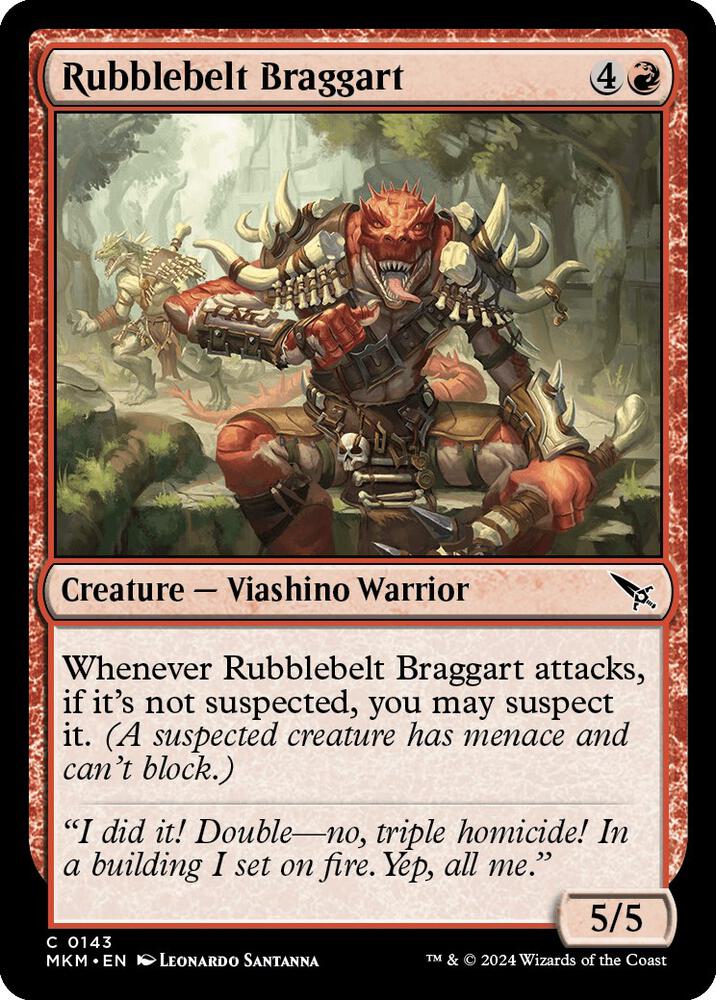 Rubblebelt Braggart 143 card from Murders at Karlov Manor