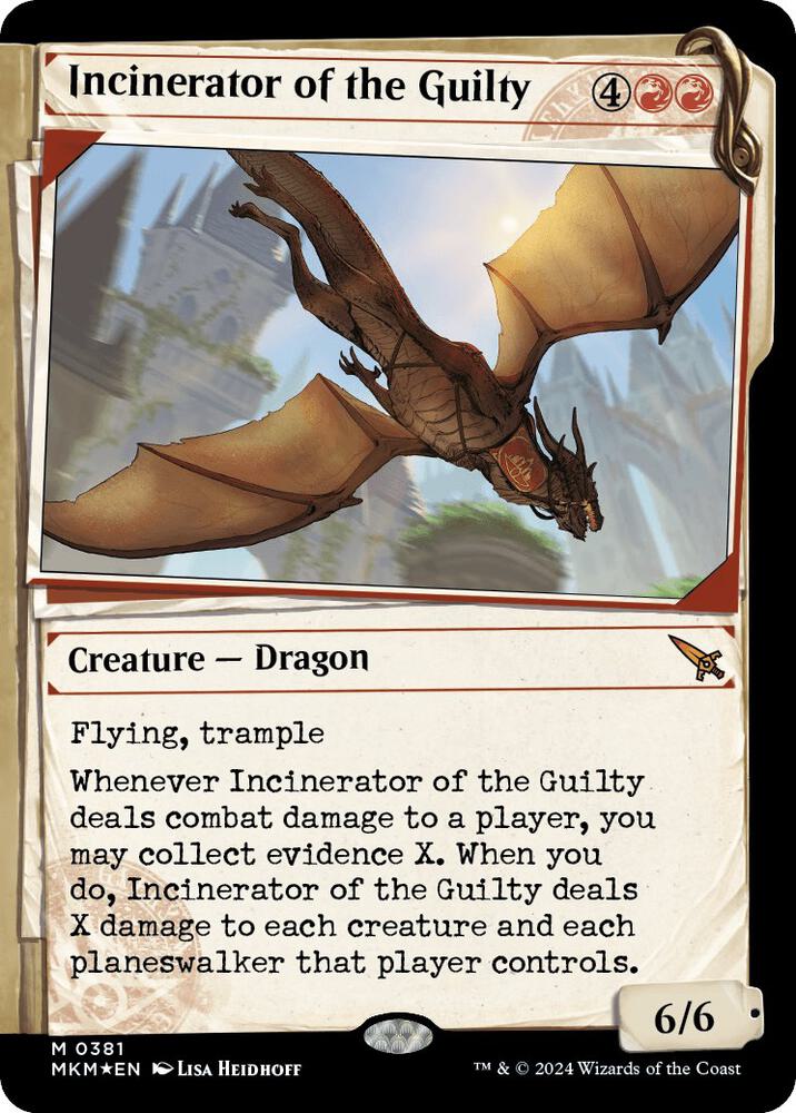 Incinerator of the Guilty (Showcase) (Invisible Ink) 381 card from Murders at Karlov Manor