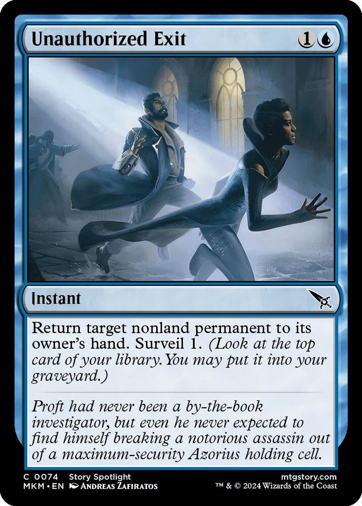 Unauthorized Exit 74 card from Murders at Karlov Manor