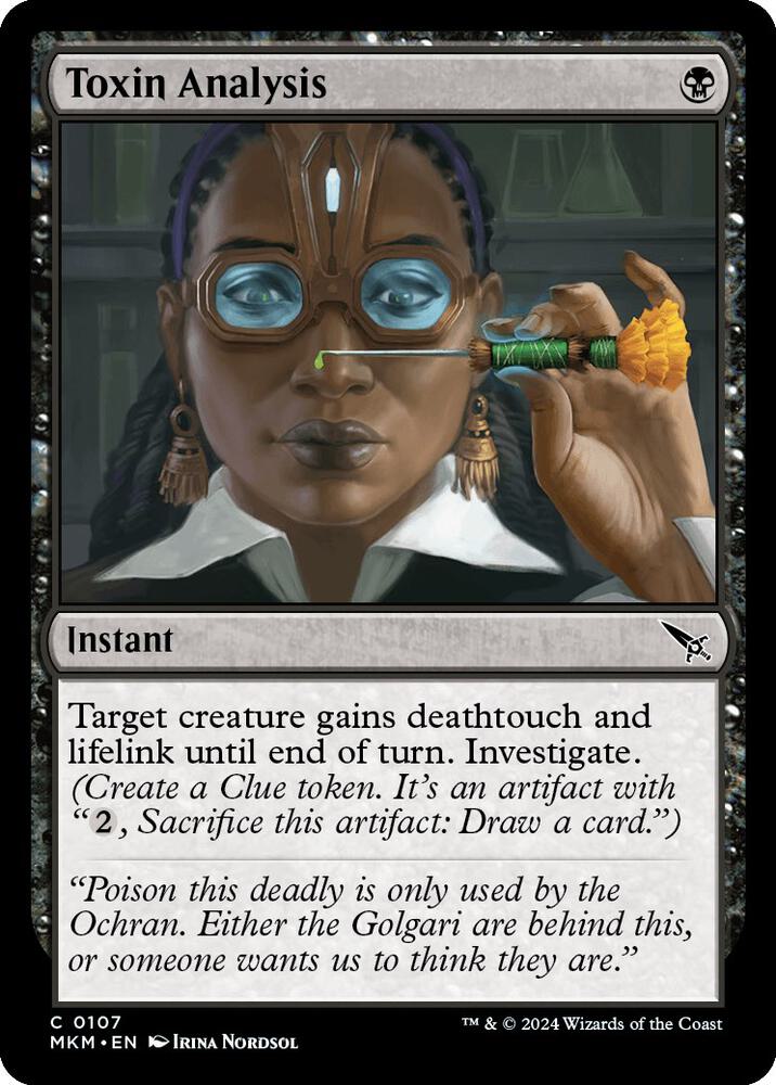 Toxin Analysis 107 card from Murders at Karlov Manor