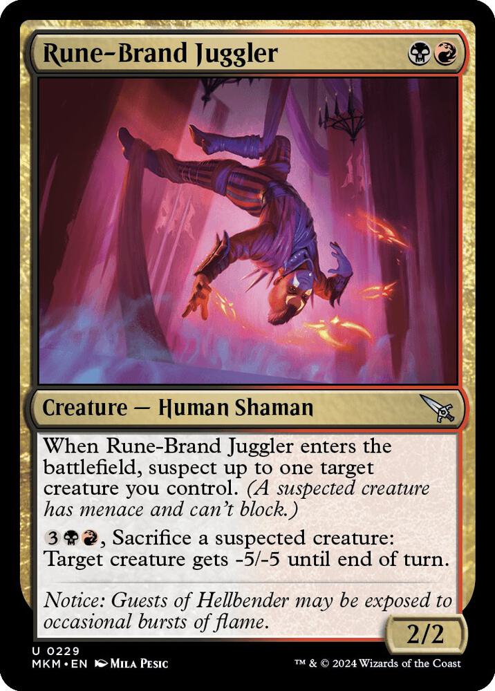Rune-Brand Juggler 229 card from Murders at Karlov Manor