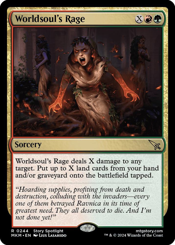 Worldsoul's Rage 244 card from Murders at Karlov Manor