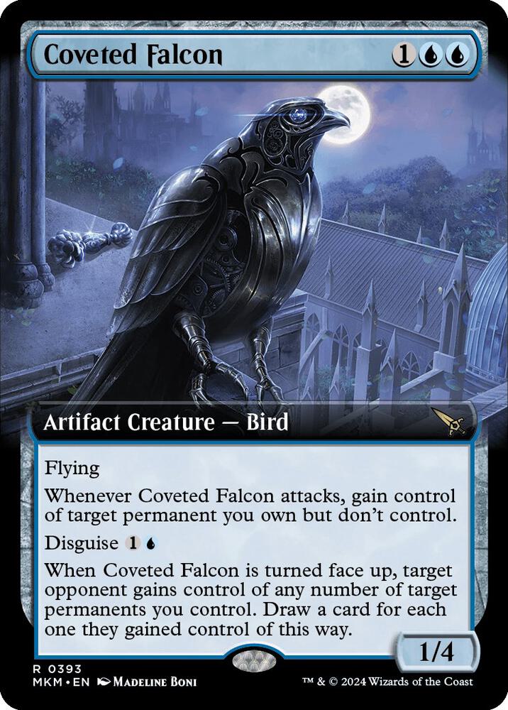 Coveted Falcon (Extended Art) 393 card from Murders at Karlov Manor