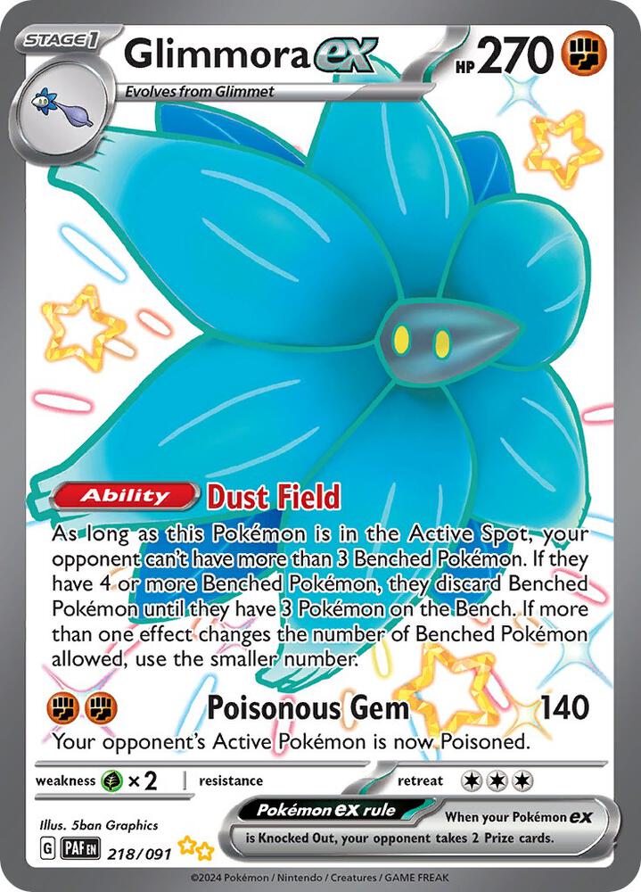 Glimmora ex 218/091 card from SV: Paldean Fates