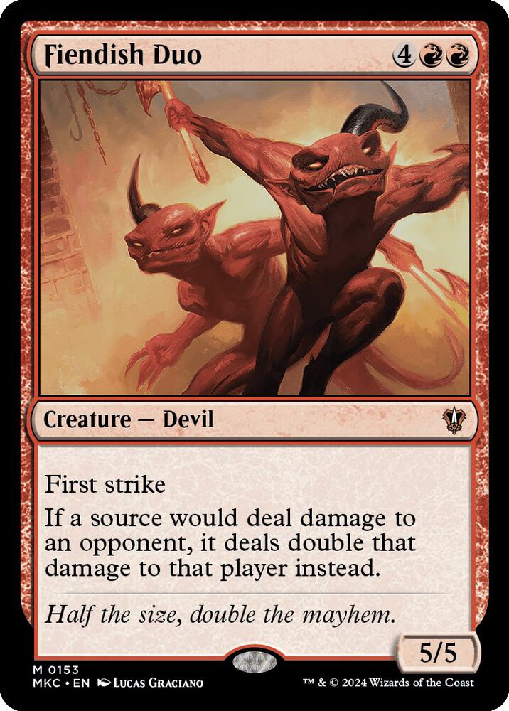 Fiendish Duo 153 card from Commander: Murders at Karlov Manor