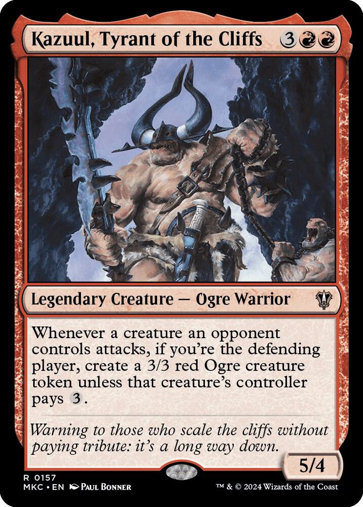 Kazuul, Tyrant of the Cliffs 157 card from Commander: Murders at Karlov Manor
