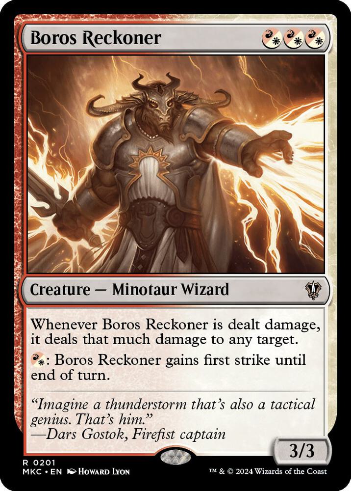 Boros Reckoner 201 card from Commander: Murders at Karlov Manor