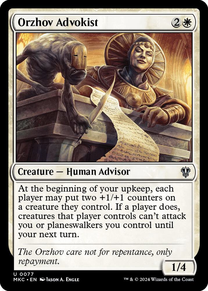 Orzhov Advokist 77 card from Commander: Murders at Karlov Manor