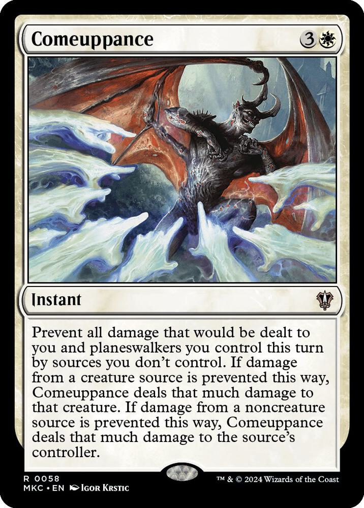 Comeuppance 58 card from Commander: Murders at Karlov Manor