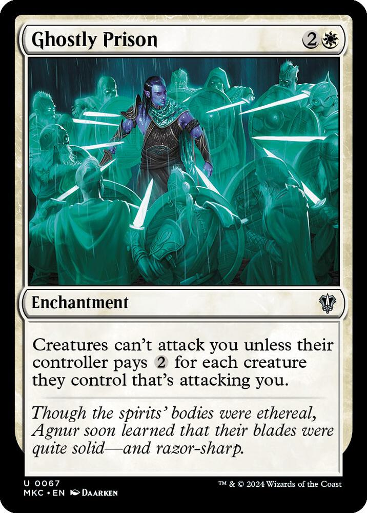 Ghostly Prison 67 card from Commander: Murders at Karlov Manor