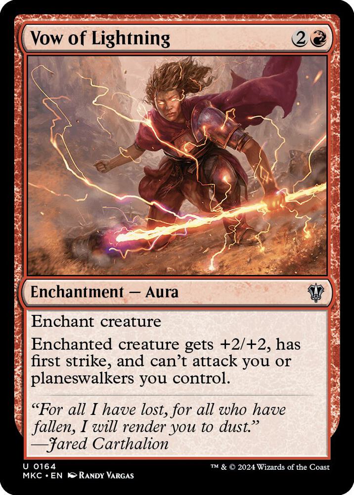 Vow of Lightning 164 card from Commander: Murders at Karlov Manor