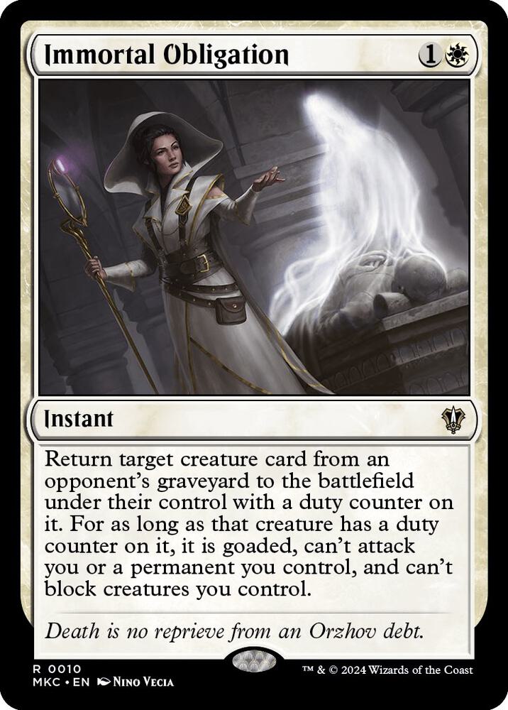 Immortal Obligation 10 card from Commander: Murders at Karlov Manor