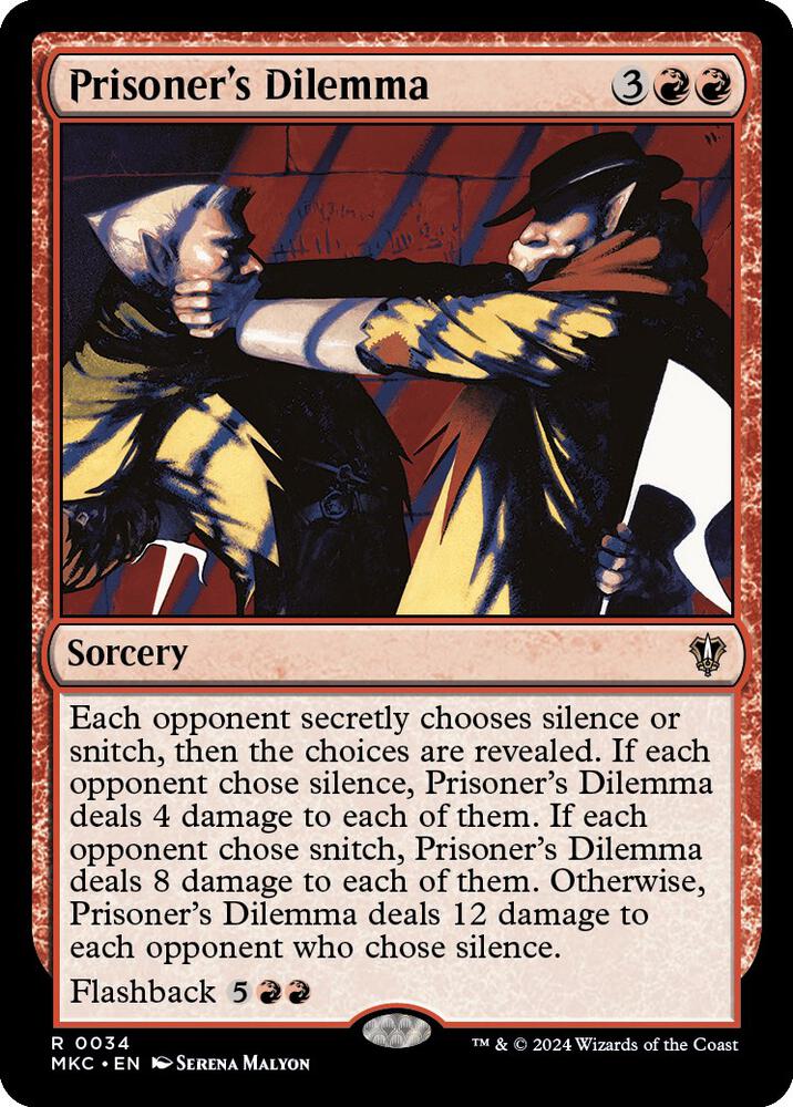 Prisoner's Dilemma 34 card from Commander: Murders at Karlov Manor