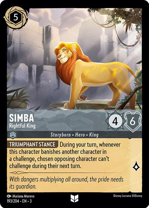 Simba - Rightful King 193/204 card from Into the Inklands