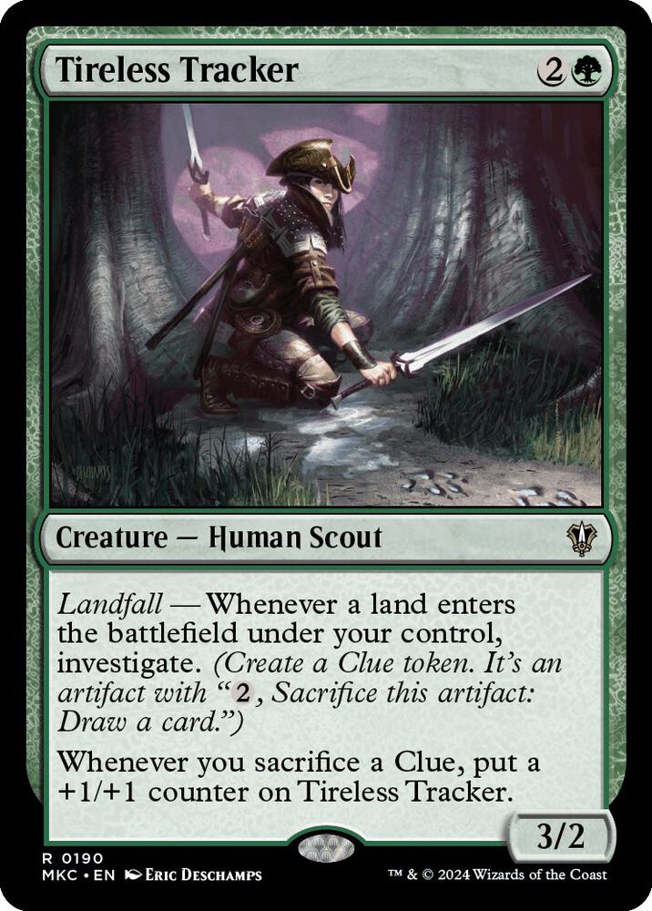 Tireless Tracker 190 card from Commander: Murders at Karlov Manor