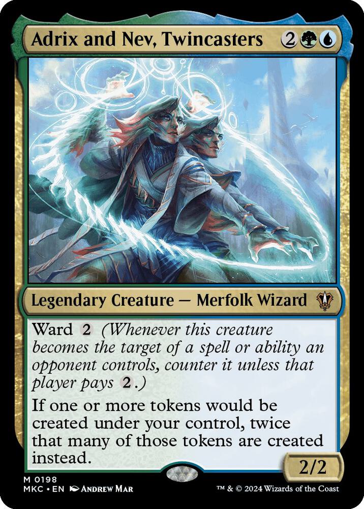 Adrix and Nev, Twincasters 198 card from Commander: Murders at Karlov Manor